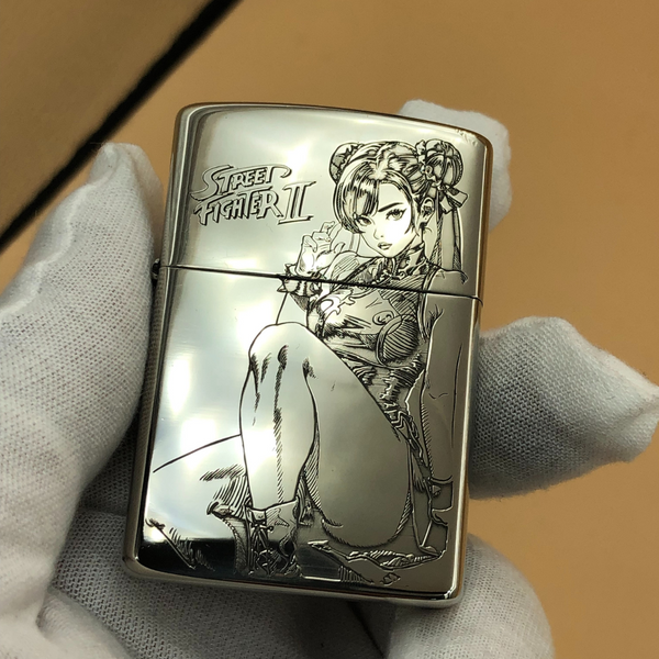 Chun-Li Deep Engraved Metal Lighter – Street Fighter II Design | Zorro Cupronickel Windproof Lighter