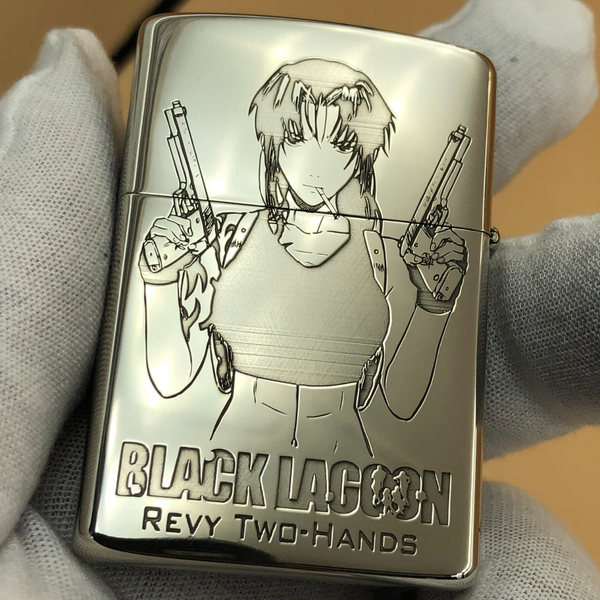 Revy "Two Hands" Deep Engraved Metal Lighter – Black Lagoon Anime Design | Zorro Cupronickel Windproof Lighter