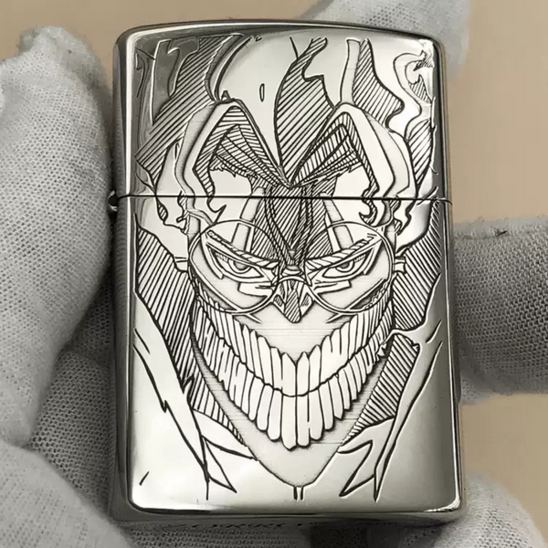 Briquet gravé Okarun &amp; Ken Takakura Anime - Briquet rechargeable au kérosène coupe-vent haut de gamme pour les fans de Dandadan