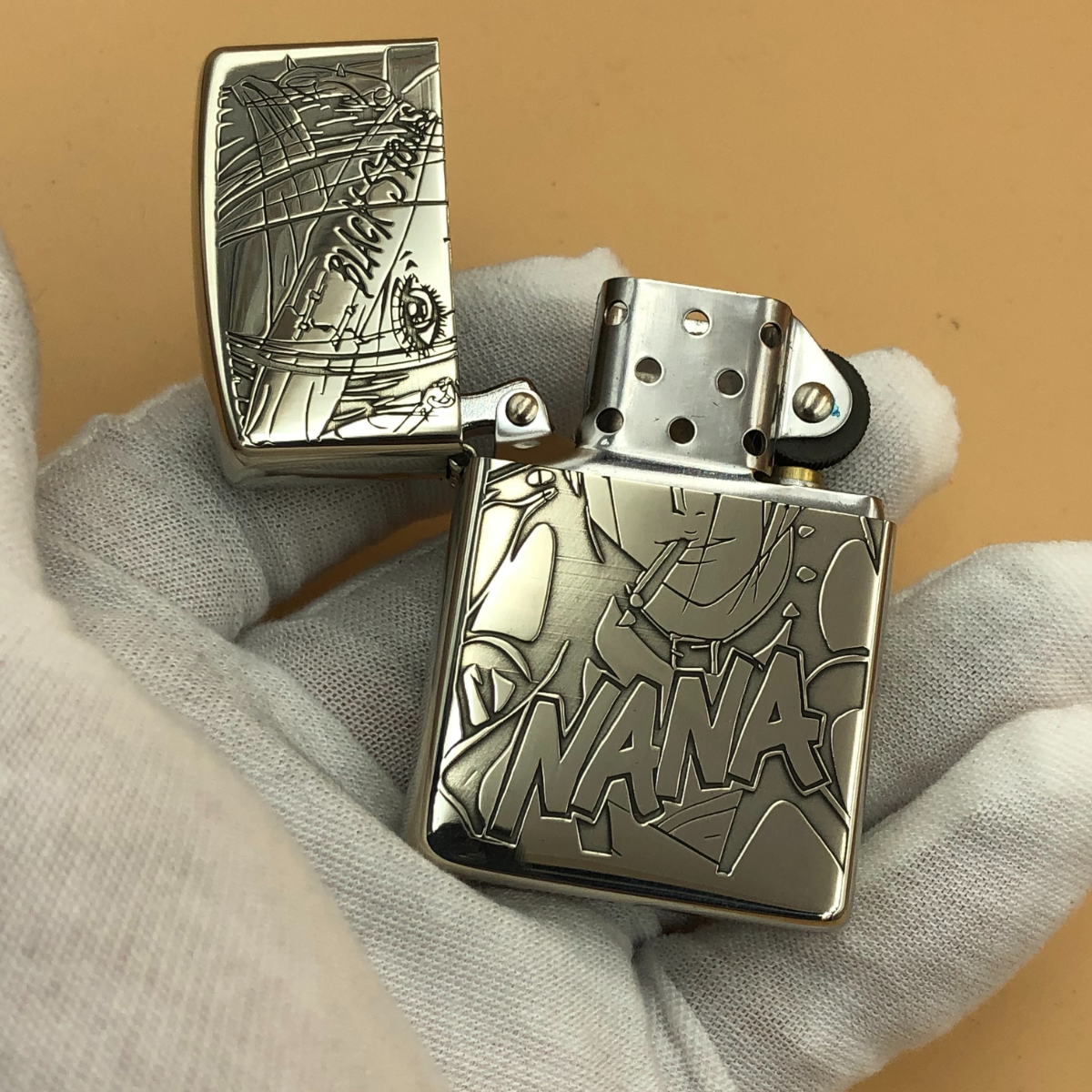 NANA Anime Deep Engraved Metal Lighter – Black Stones Design | Zorro Cupronickel Windproof Lighter