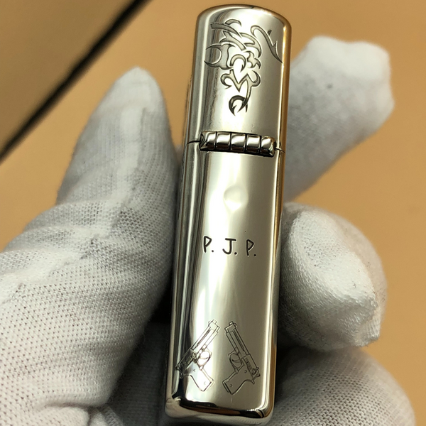 Revy "Two Hands" Deep Engraved Metal Lighter – Black Lagoon Anime Design | Zorro Cupronickel Windproof Lighter