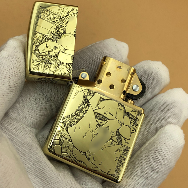 Zippo High Polish Brass Lighter – Deep Engraved Artistic Body Design