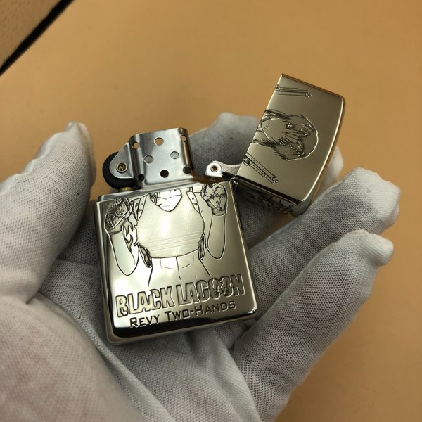Revy "Two Hands" Deep Engraved Metal Lighter – Black Lagoon Anime Design | Zorro Cupronickel Windproof Lighter