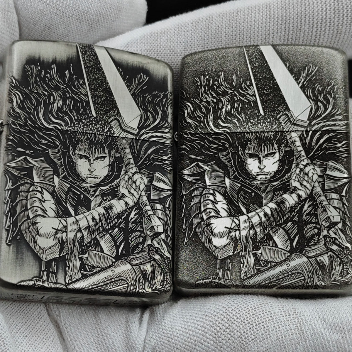 Berserk Zorro White Copper Armor Lighter – Deep Carved (2 Finishes)