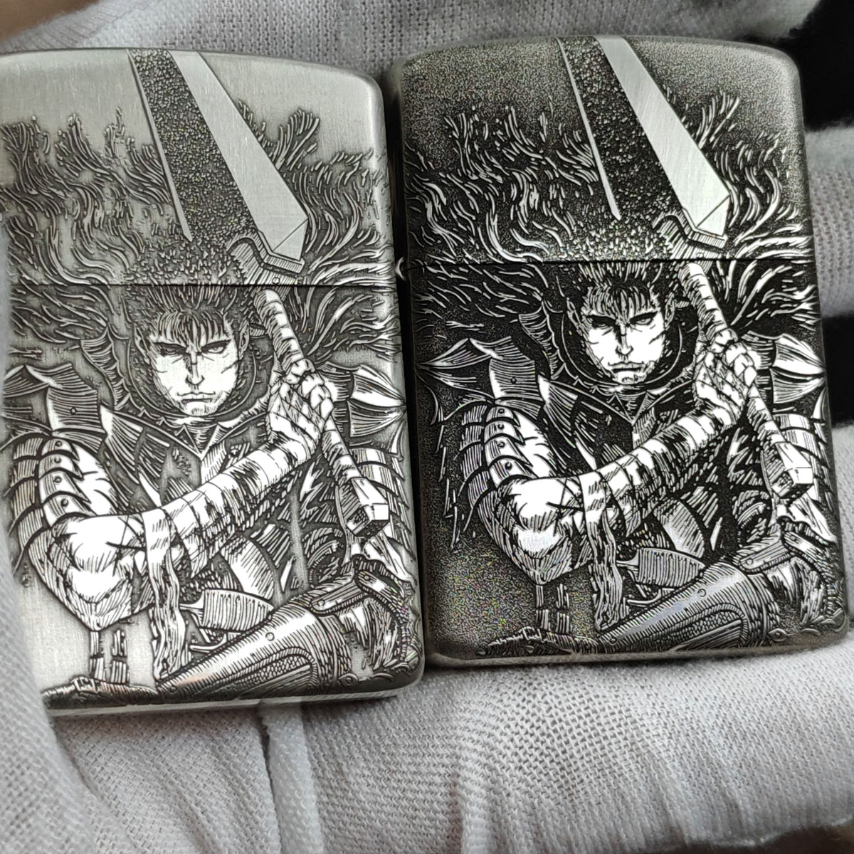 Berserk Zorro White Copper Armor Lighter – Deep Carved (2 Finishes)