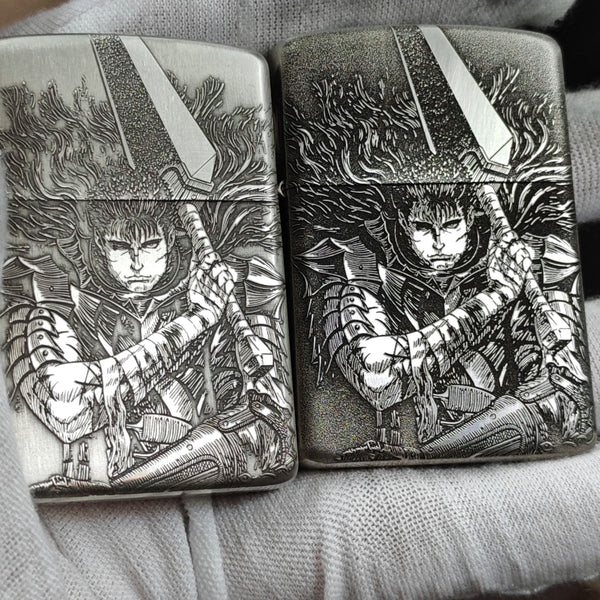 Berserk Zorro White Copper Armor Lighter – Deep Carved (2 Finishes)