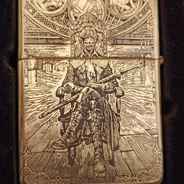 Bloodborne Zippo Armor Case – Deep Engraved Brass Lighter (Gehrman & The Doll Edition)