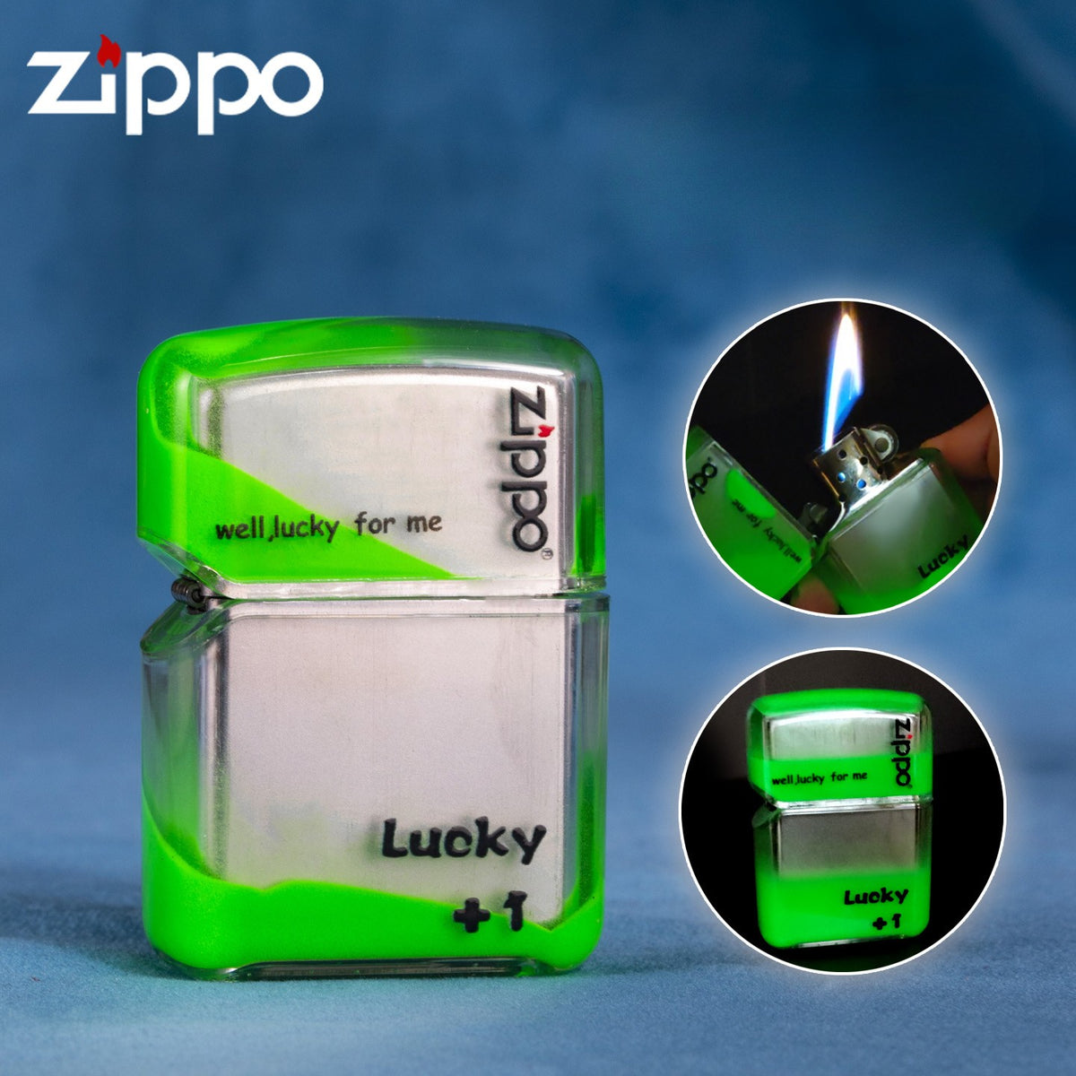 Zippo Windproof Lighter - Custom Luminous Quicksand Acrylic Shell