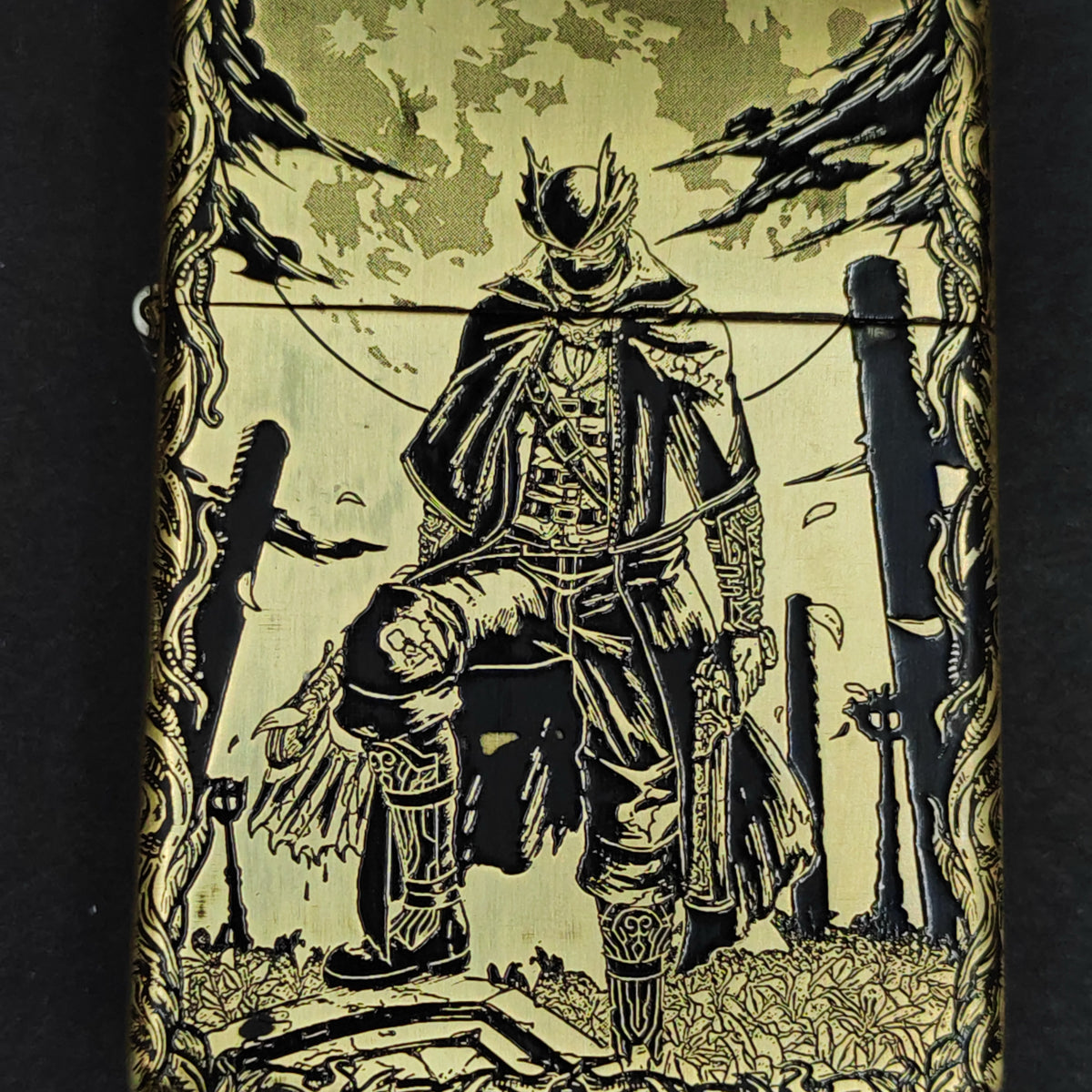 Bloodborne Zorro Copper Lighter – Deep Engraved Dual-Sided