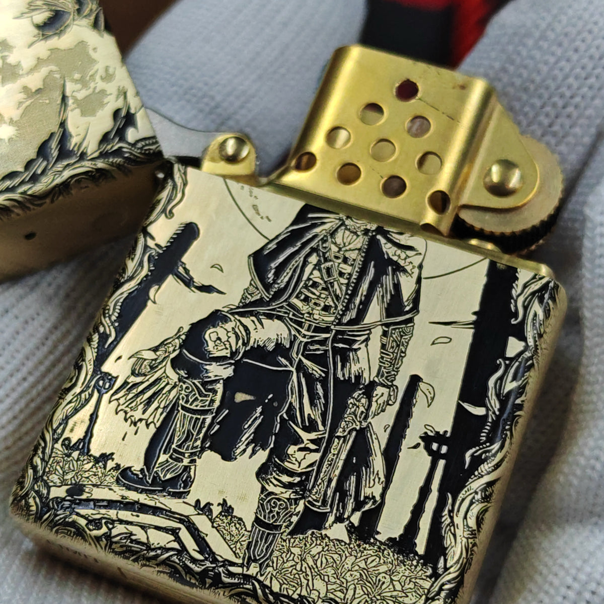 Bloodborne Zorro Copper Lighter – Deep Engraved Dual-Sided