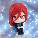 Chigiri Hyouma chibi figure from Blue Lock, 10 cm tall, featuring a cute sitting pose with detailed red hair and stylish uniform, perfect for anime fans and collectors.