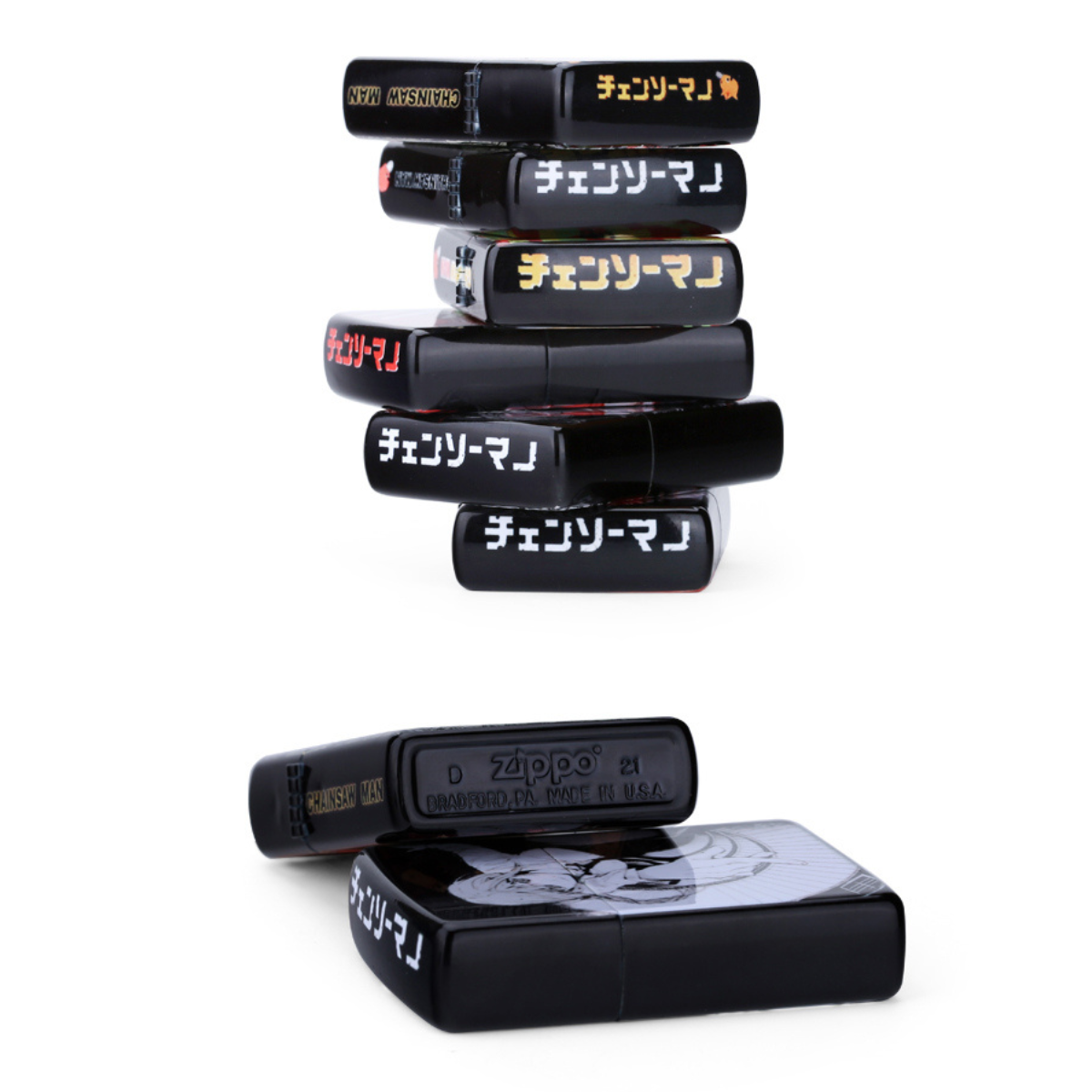 Briquet Zippo peint en 3D Chainsaw Man – Collection Anime personnalisée