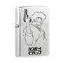 Front view of the Cowboy Bebop Zippo lighter featuring laser-engraved Spike Spiegel design on pure copper material, perfect for anime collectors.