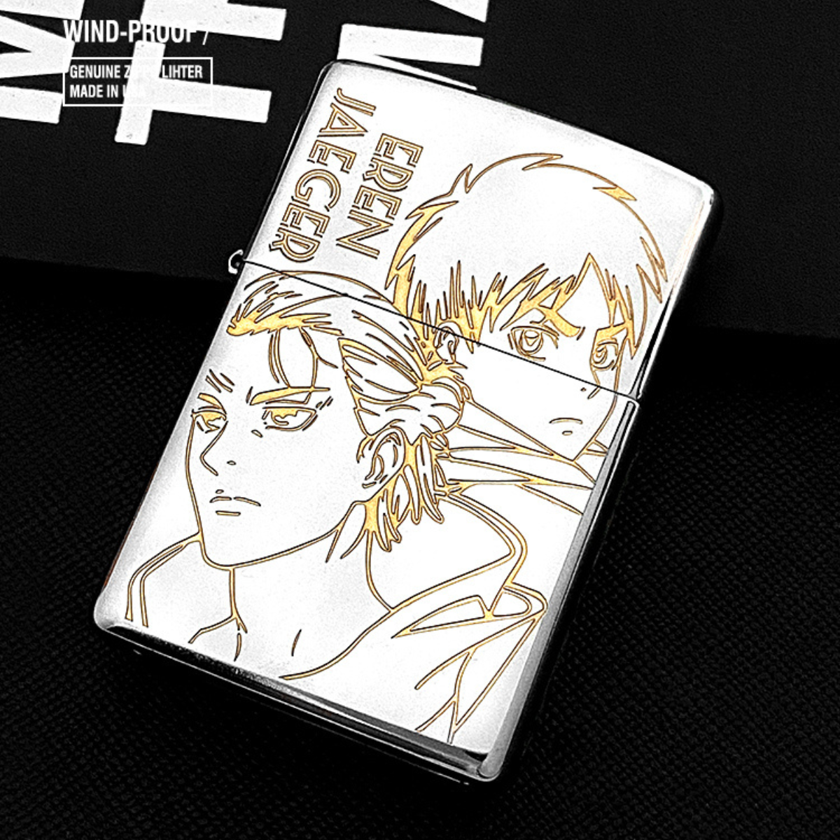 Eren Yeager Attack on Titan Zippo Lighter - Wings of Freedom Engraved