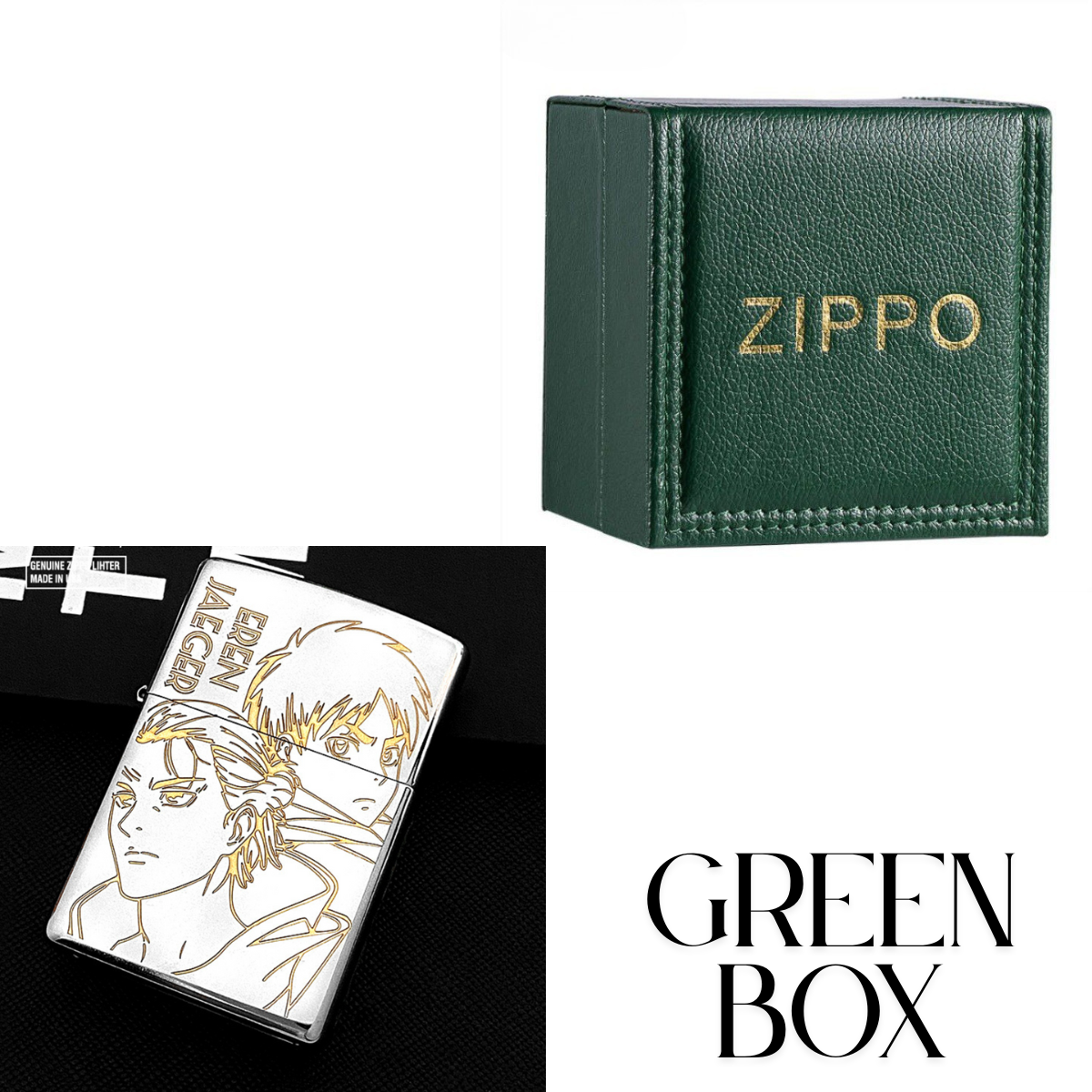 Briquet Zippo Eren Yeager L'Attaque des Titans - Ailes de la Liberté gravées