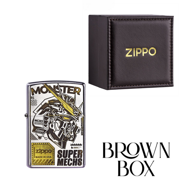 Gundam Deep Carved Zippo – Genuine Matte Super Mechs Lighter