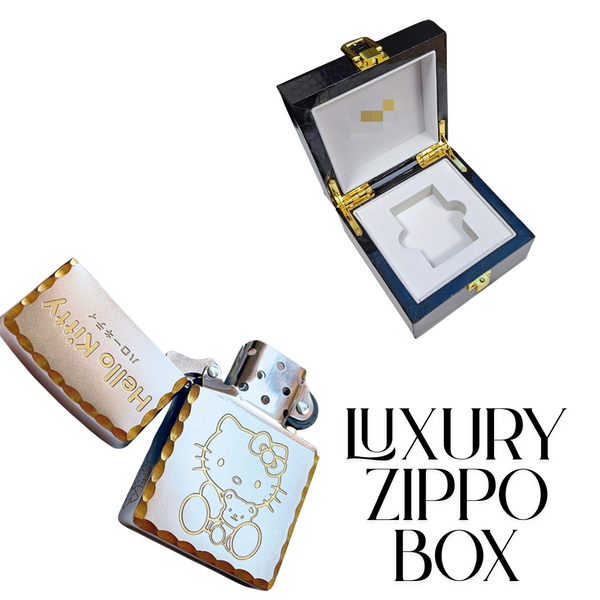 H.e.llo K.i.tt.y Zippo Lighter Deep Engraved Gold Chrome Finish