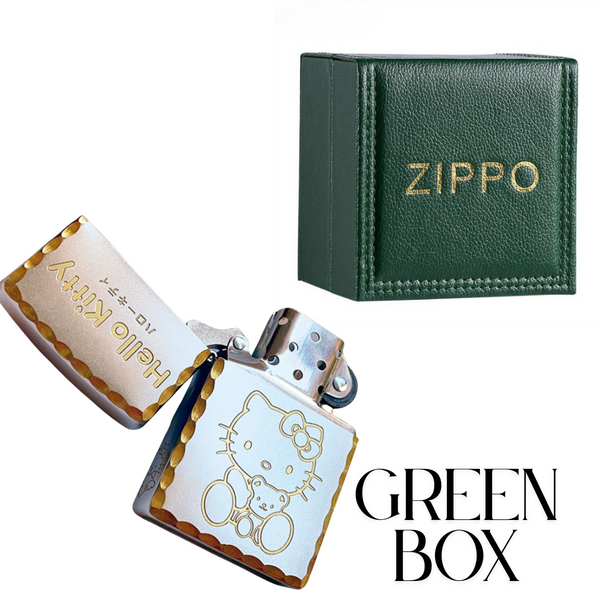 H.e.llo K.i.tt.y Zippo Lighter Deep Engraved Gold Chrome Finish