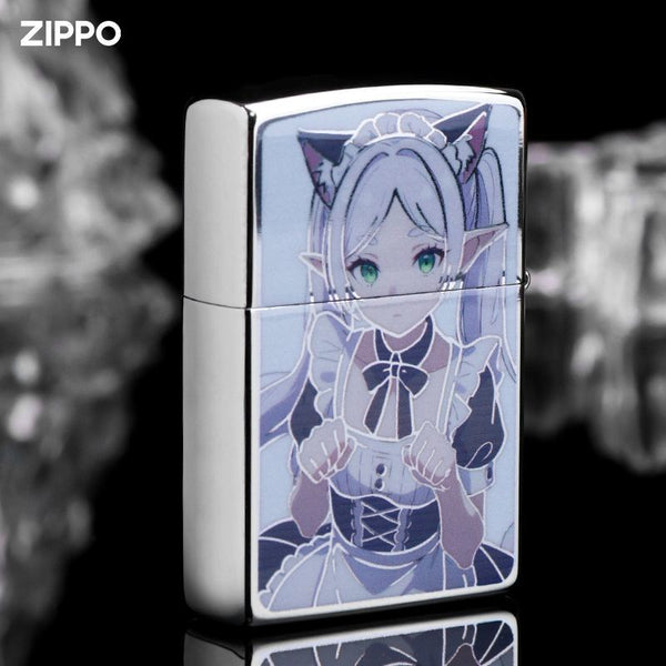 Briquet Zippo imprimé couleur Frieren – Design animé personnalisé