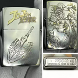 Custom lighter showcasing JoJo's Bizarre Adventure design with detailed engraving on all sides, including iconic characters and unique artwork.