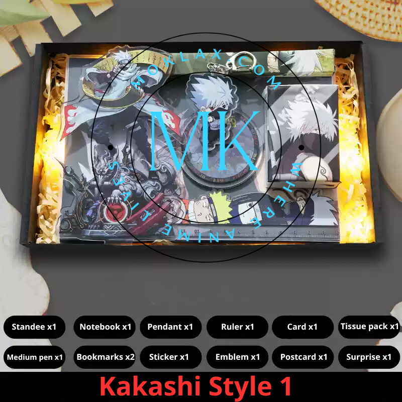 Kakashi gift box with Naruto-themed collectibles