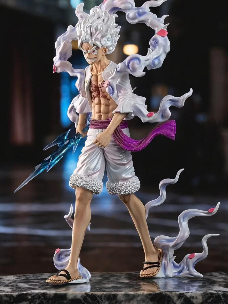 Luffy anime figure, 23 cm, dynamic pose with haki and energy effects, high-quality collectible figure from One Piece.