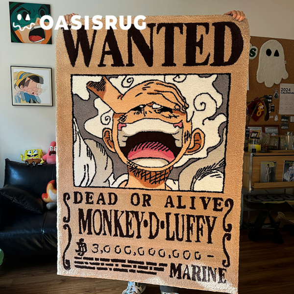 Tapis One Piece Luffy Wanted en prévente / sur commande – Tapis d'anime touffeté fait main