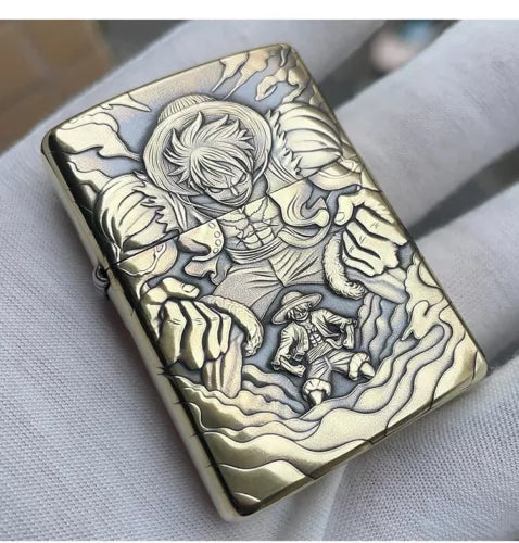 Luffy One Piece 3D Relief Zippo Lighter - Anime Windproof Collectible