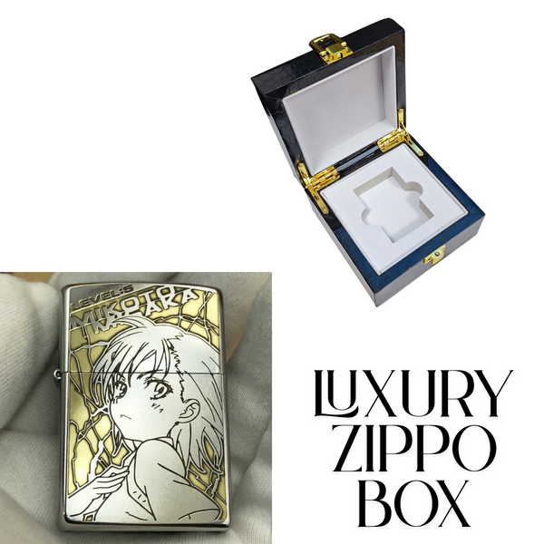Briquet Zippo gravé en profondeur Misaka Mikoto – motif floral