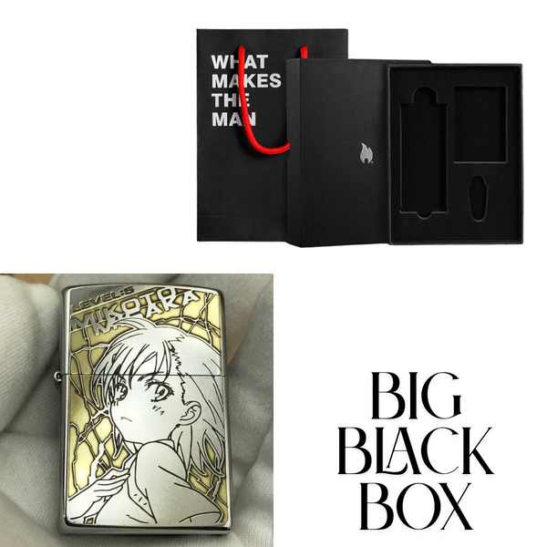 Briquet Zippo gravé en profondeur Misaka Mikoto – motif floral