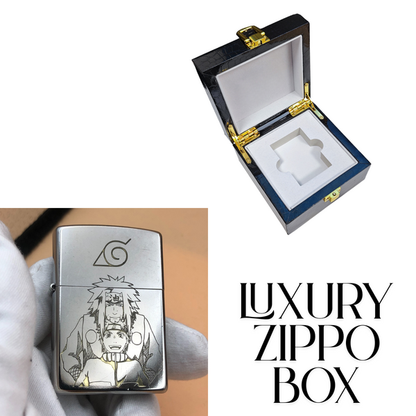 Briquet Zippo Naruto Argent Mat – Gravure en profondeur Ji.raiya et Naruto