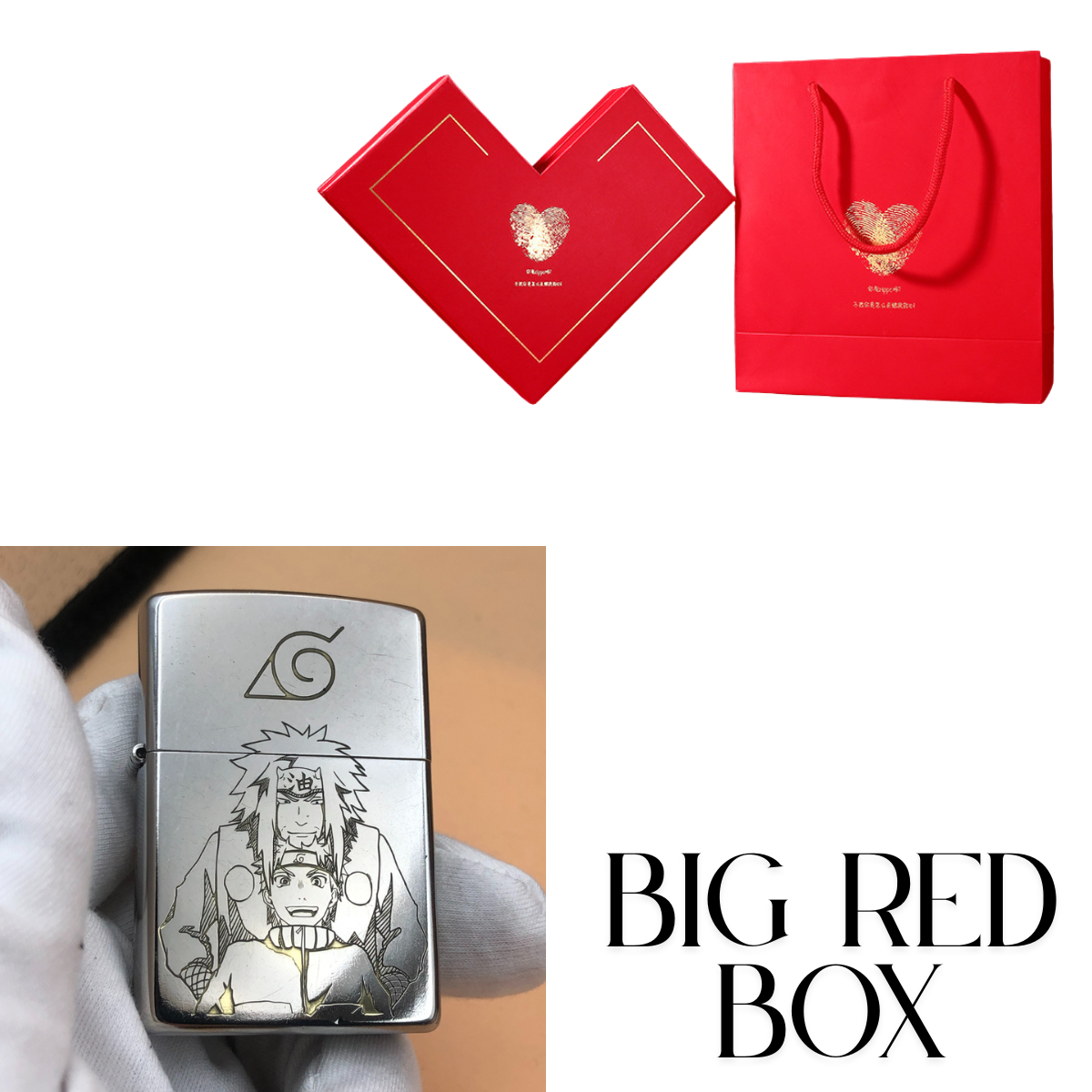 Briquet Zippo Naruto Argent Mat – Gravure en profondeur Ji.raiya et Naruto