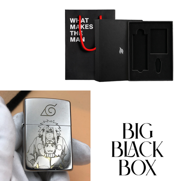 Briquet Zippo Naruto Argent Mat – Gravure en profondeur Ji.raiya et Naruto