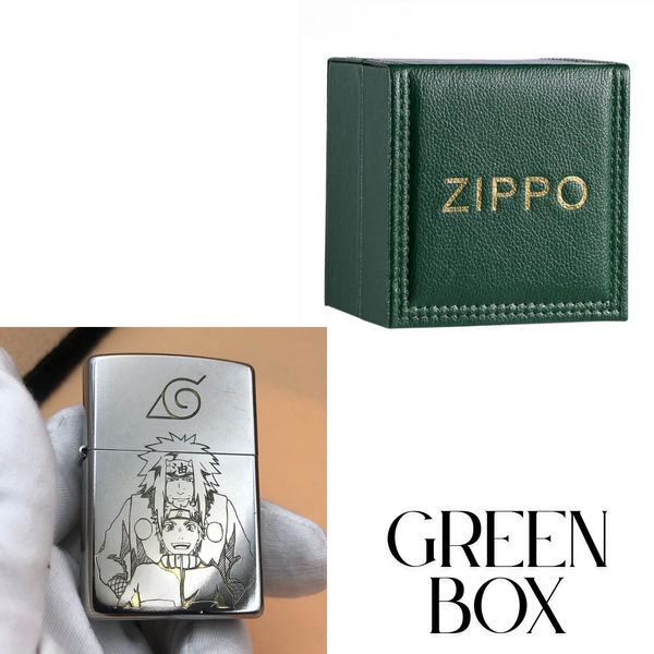 Briquet Zippo Naruto Argent Mat – Gravure en profondeur Ji.raiya et Naruto