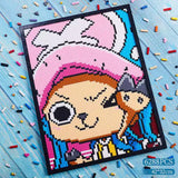 Pixel art mosaic kit featuring Chopper from One Piece, 6288 pieces, size 42x32cm.