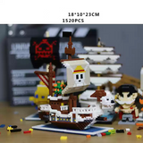 One Piece pixel art mosaic kit featuring the ship, 1520 pieces, size 18x10x23cm.