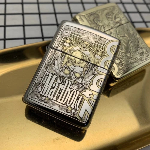 Zippo Marlboro Armor Copper Deep Engraved Gold/Silver Limited Edition