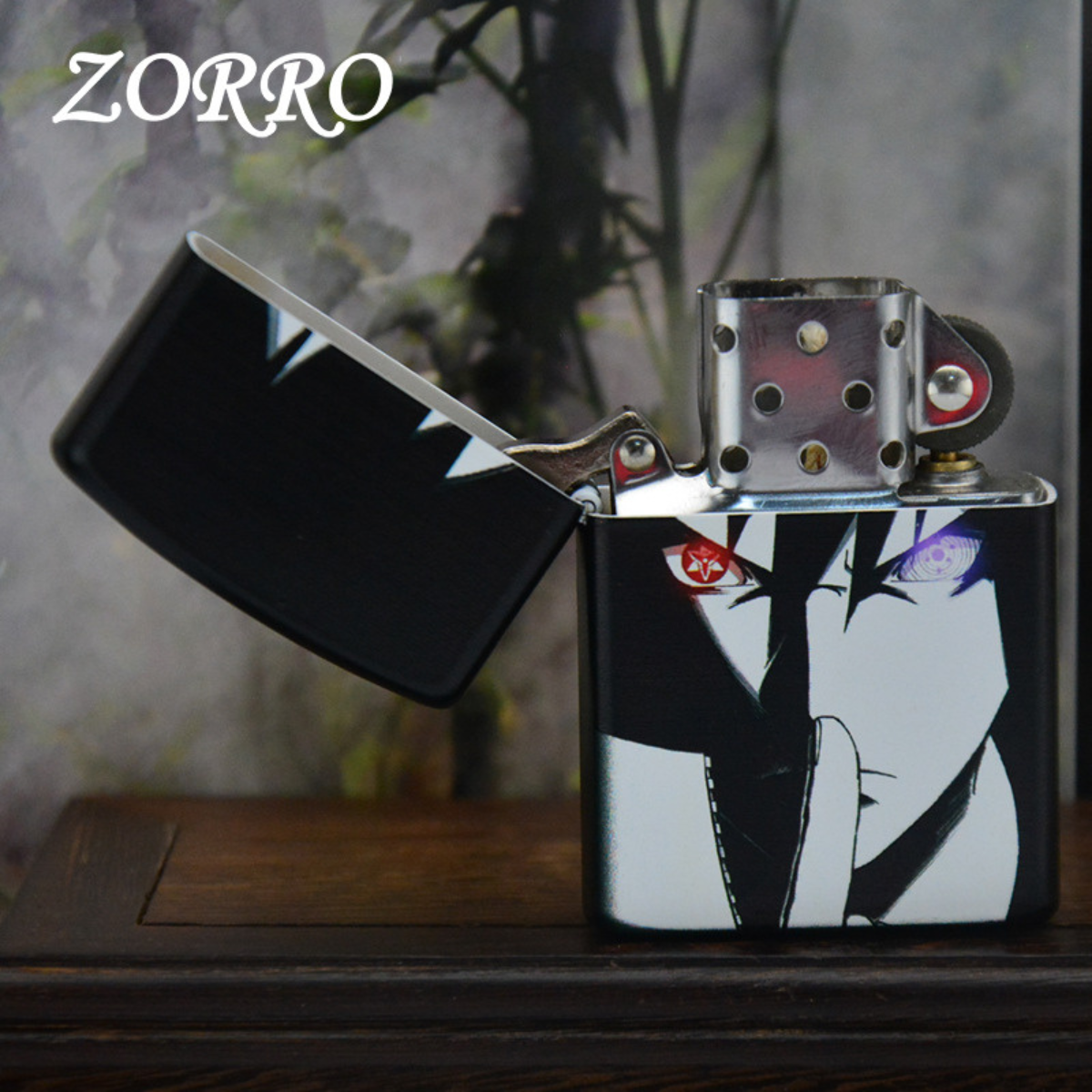 Sasuke Uchiha Custom Lighter – Zorro 3D Naruto Design, Sharingan & Rinnegan