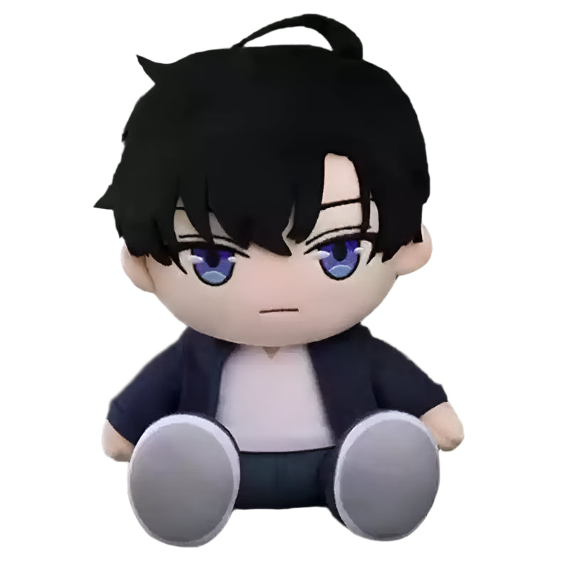 Solo Leveling Sung Jin-Woo plush toy, 17 cm soft collectible with authentic anime design, perfect for fans and collectors.