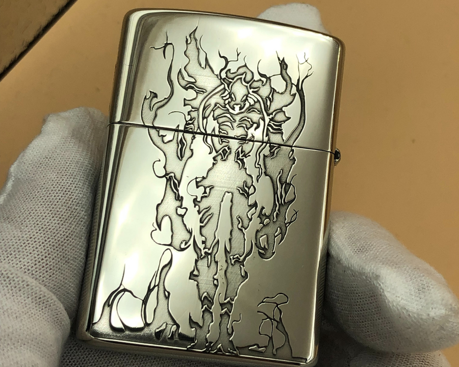 Back view of Zorro lighter engraved with Beru, shadow soldier from Solo Leveling anime
