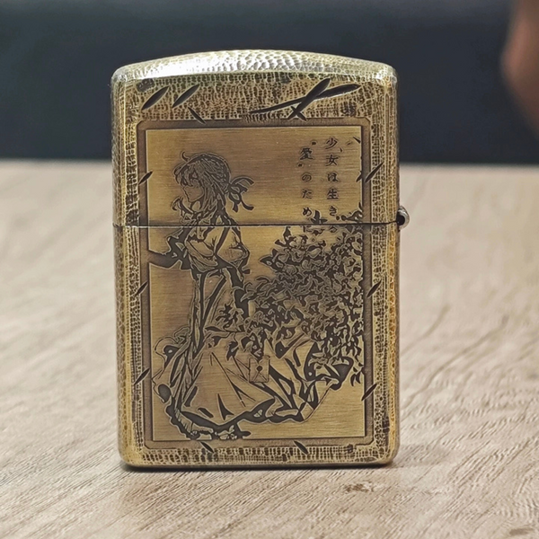 Violet Evergarden Zippo Lighter - Pure Copper Antique Laser Engraved