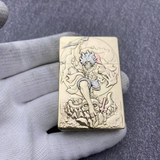 Front view of Zorro ZL8 One Piece lighter featuring Monkey D. Luffy in a stunning 3D relief design, showcasing intricate details and premium craftsmanship.